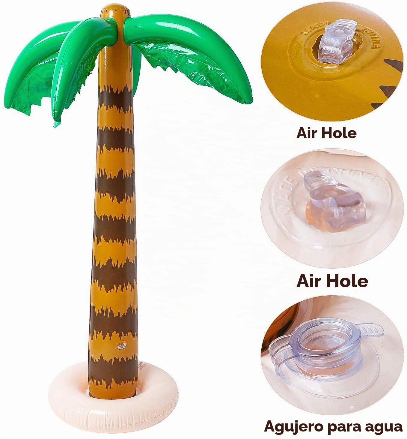 LATERN 11 Piezas Palmera Inflable, Inflables Flamencos Loro Delfín Plátano Pelotas Playa Juguetes para Hawaii Party Decor Luau Party Telón de Fondo - con Bomba de Aire