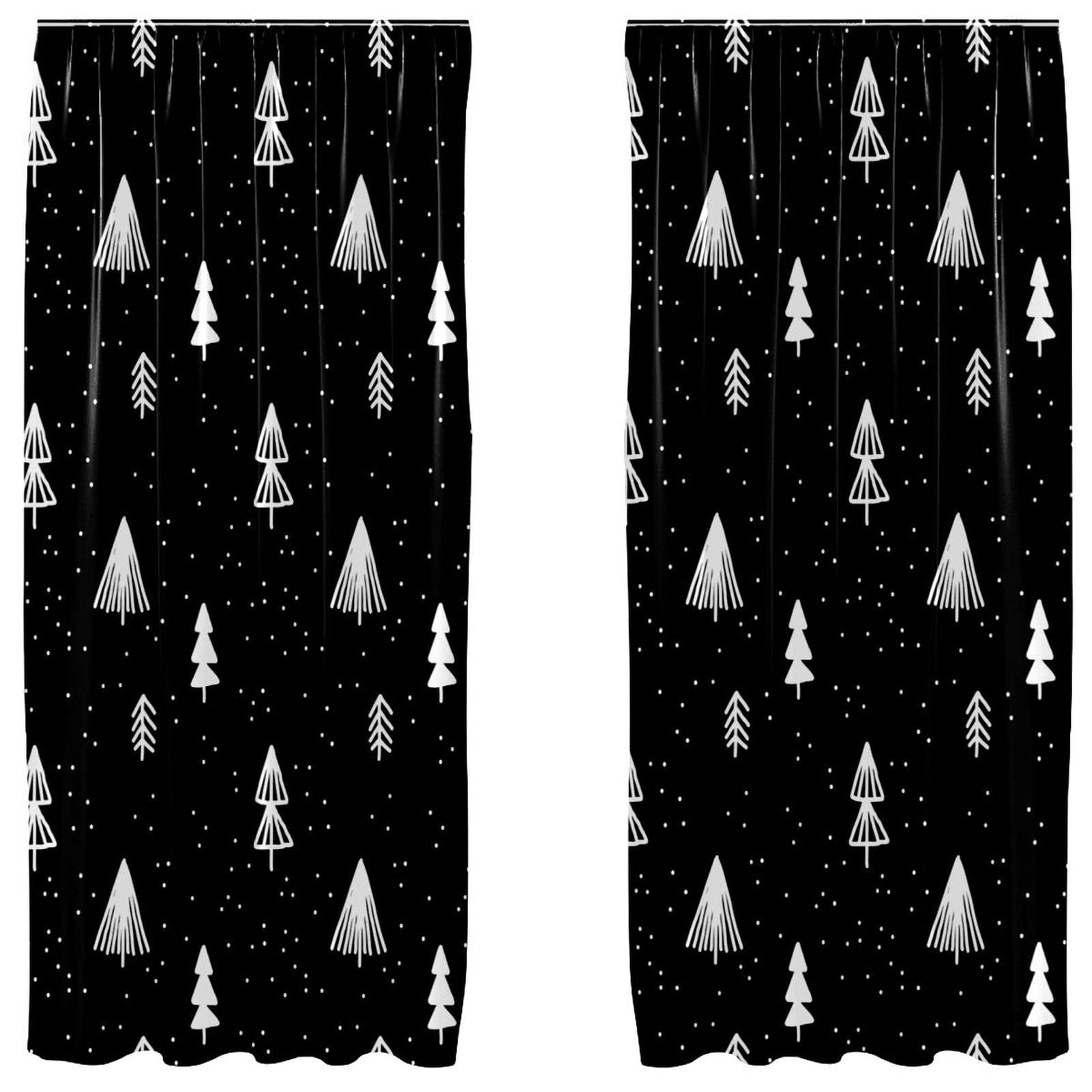 Rideaux occultants motif sapin de Noël 140x213cm pour chambre