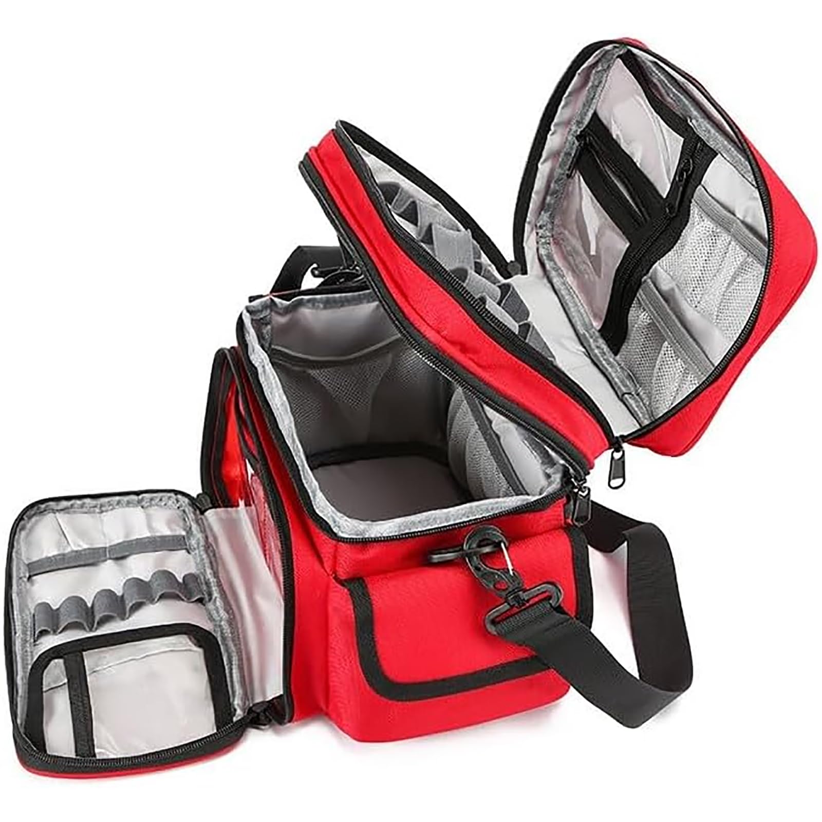 Bolsa De Primeros Auxilios Vacía Profesional, Bolsa Táctica Médica De Primeros Auxilios Con Múltiples Bolsillos, Doble Capa Y Duradera, Bandas Reflectantes Y Viaje Seguro, Para Médicos De Enfermería.