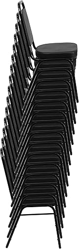 Miniatura 11 de Flash Furniture Hercules - Juego de 4 sillas apilables de vinilo trapezoidales, sillas apilables comerciales con asientos y respaldos acolchados