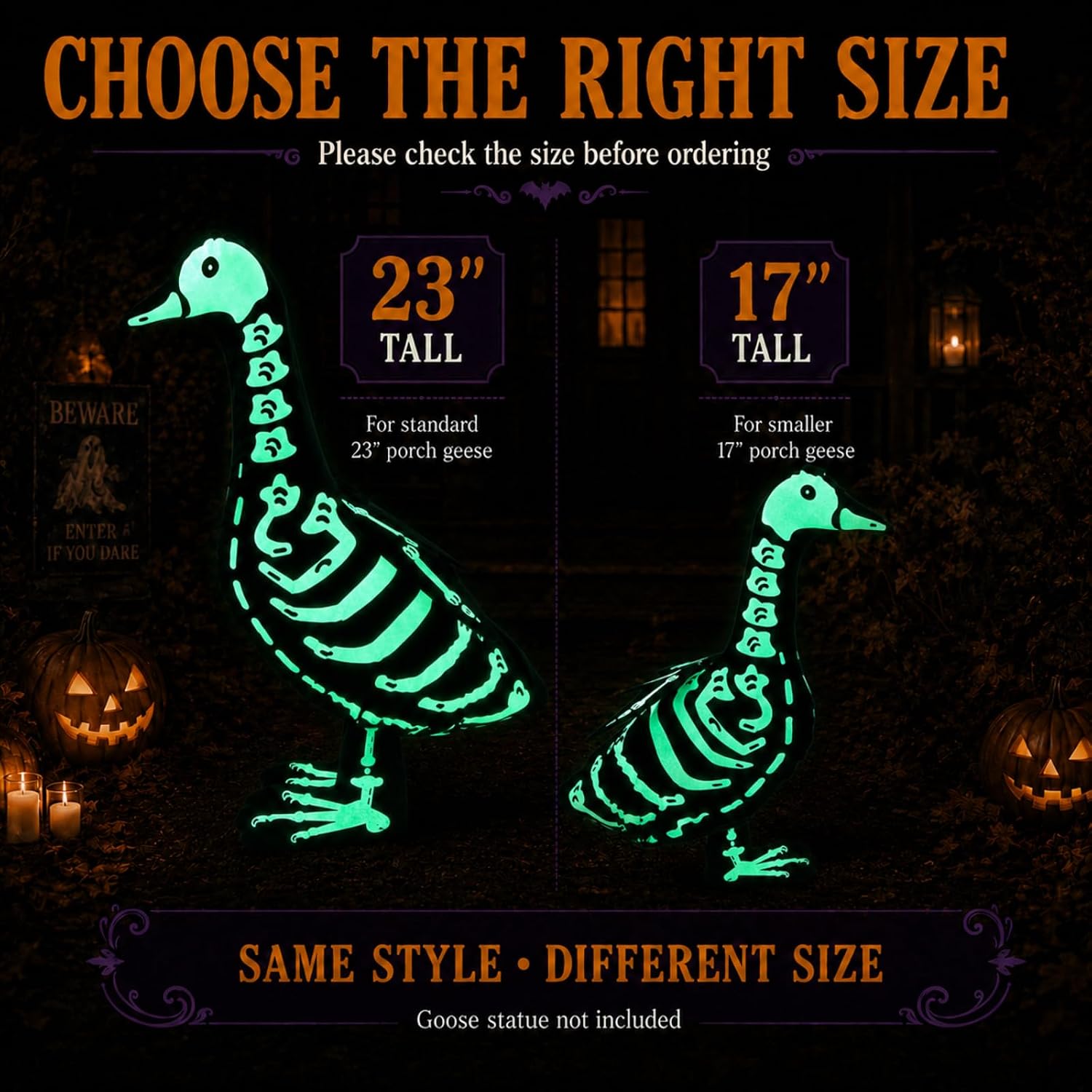 Halloween Porch Goose Costume for 23" Cement Statue