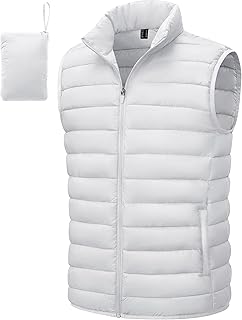 TACVASEN Men's Lightweight Packable Puffer Vest Outerwear Winter Water Resistant Sleeveless Jacket for Outdoor