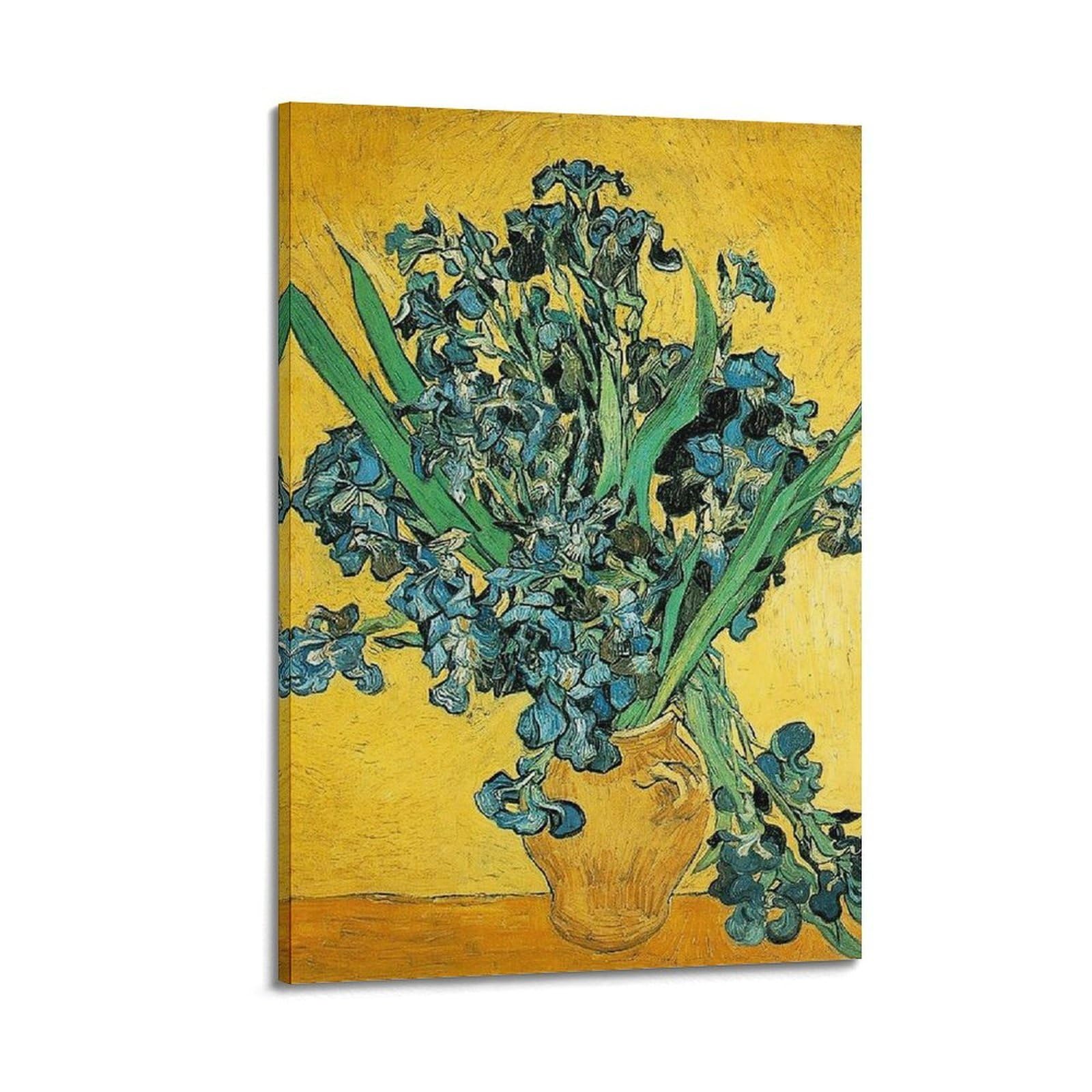 Ymxsdimds Frame-Style Vase With Irises By Vincent Van Gogh Painting Poster Canvas Wall Art Scroll Picture Print Living Room Walls Decor Homes 20X30inch(50X75cm)