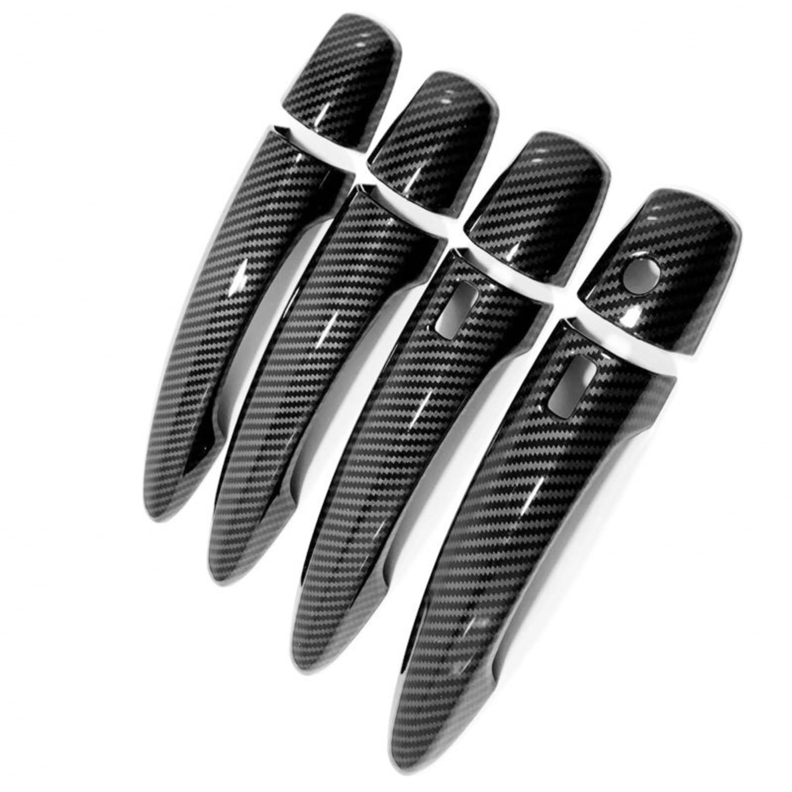 Couverture poignée de porte voiture carbone Nissan Sentra 2 boutons