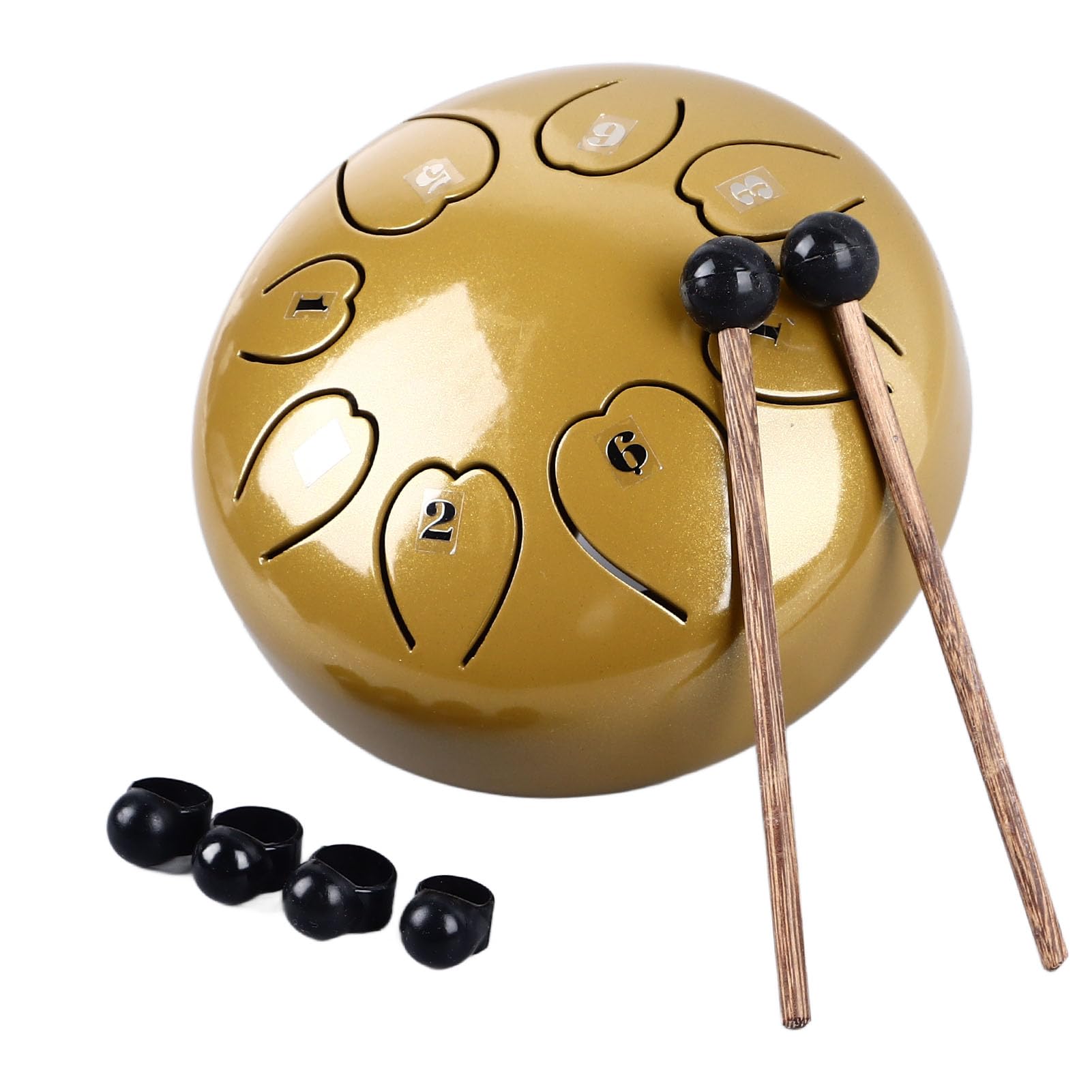 Tyenaza Tambour de Langue, 6 Pouces 8 Notes Clair Résonant Son Agréable Sans Souci Tambour à Main en Acier Mini Instrument de Percussion (Yellow)