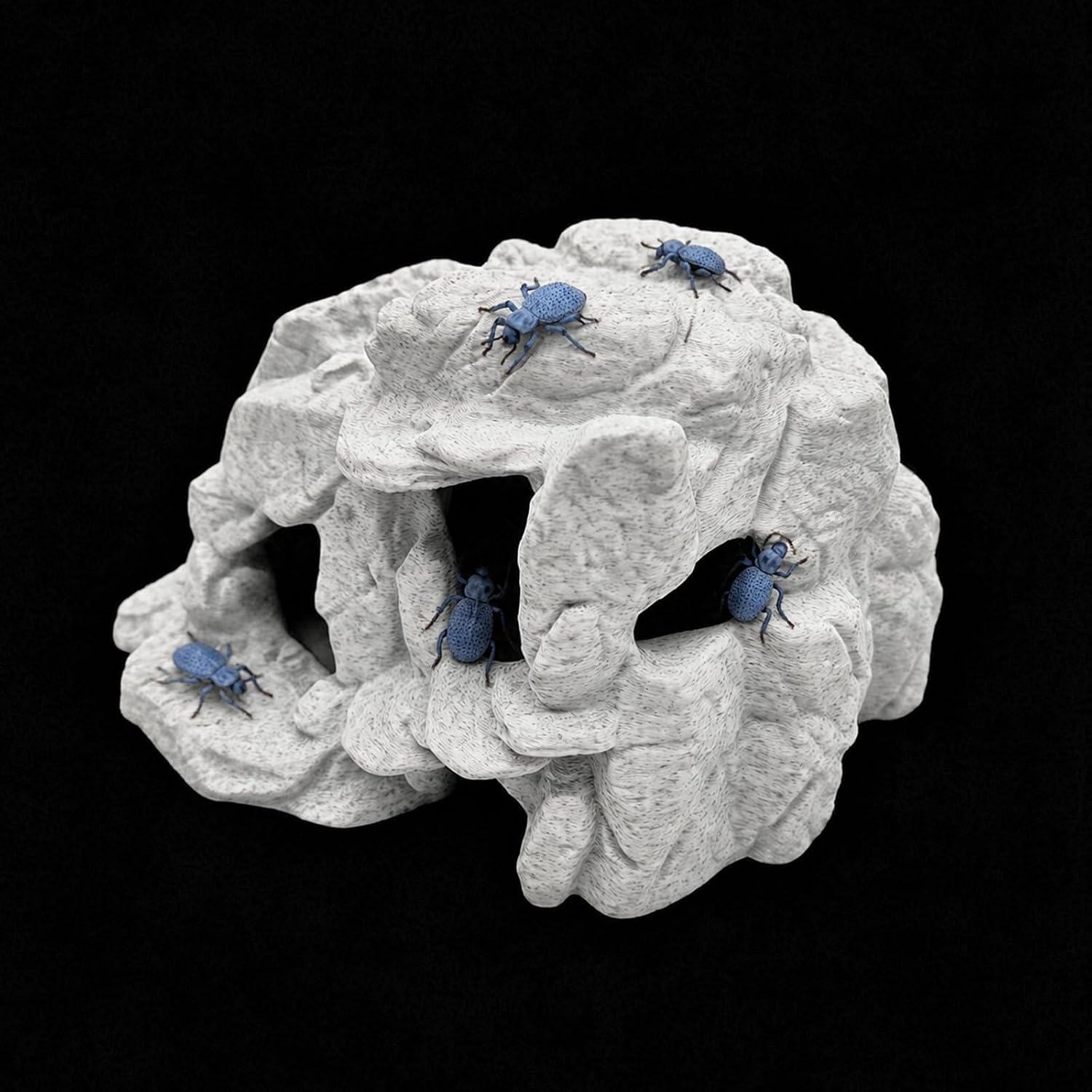 Insect Cave, Blue Death Feigning Beetle Hideout,Terrarium Habitat Decoration, Jumping Spider Hideout, Bug Terrarium Accessories for Insect Cages, Mantises, Crickets, Ants Scorpion Habitats