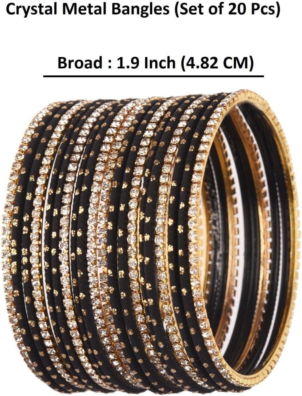 Efulgenz Rhinestone Bangles Crystal Bangles for Women Indian Bollywood Bangle Set Indian Wedding Bangles Rhinestone CZ Plain Metal Bracelet Bangle Jewelry for Women - Image 5