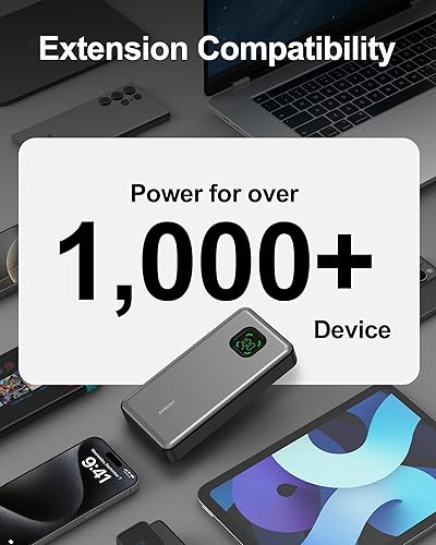 Miniatura 6 de Banco de energía de 65 W, cargador portátil para portátil de 25000 mAh, batería de carga rápida total de 100 W para MacBook Dell XPS iPad Tablet