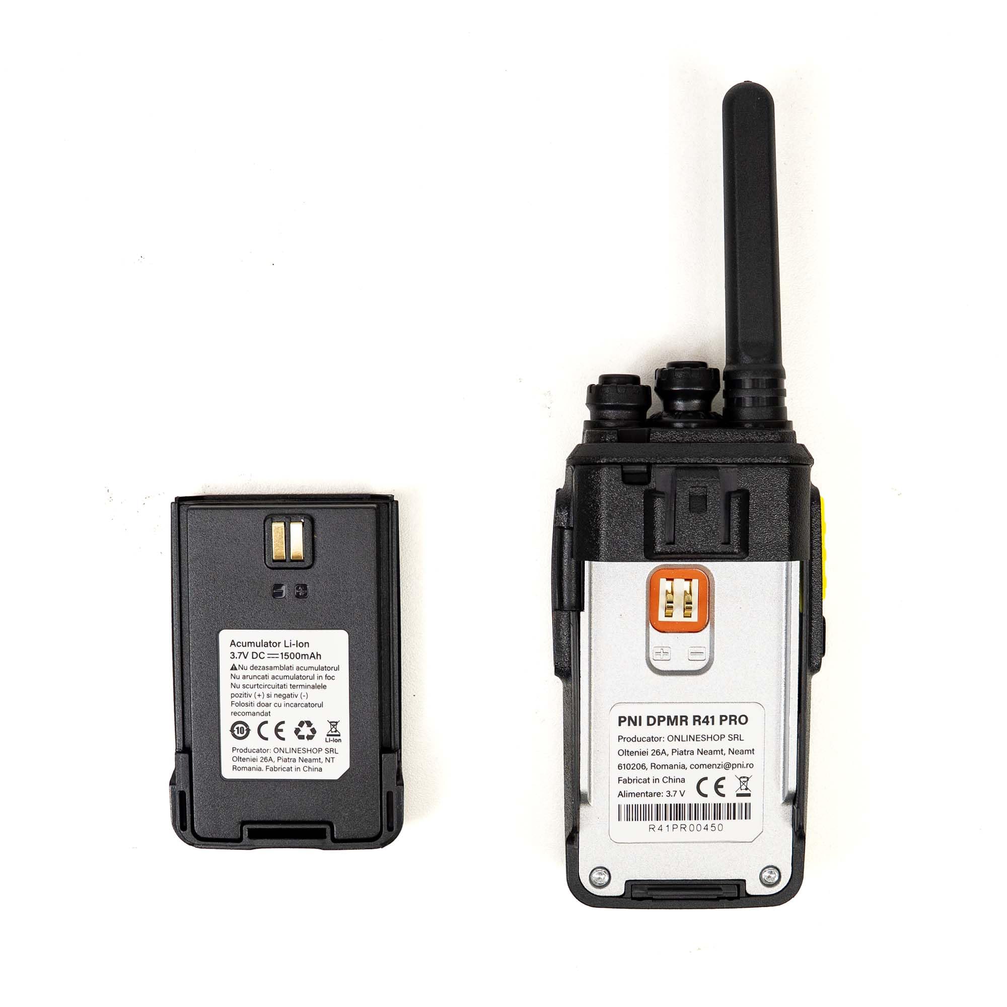 Przenośna stacja radiowa PNI DPMR R41 PRO 0,5 W, 16CH, VOX, programowalna, 1500 mAh, słuchawki z mikrofonem w zestawie