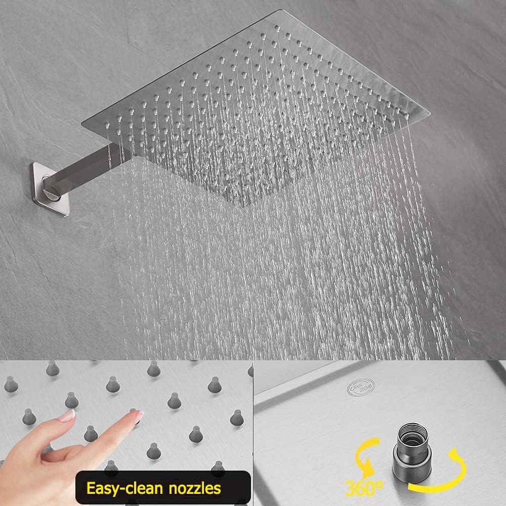 WOWOW Duscharmatur-Set – Gebürstetes Nickel, Mit 15,2 Cm Regenduschkopf & Einhebel-Mischer