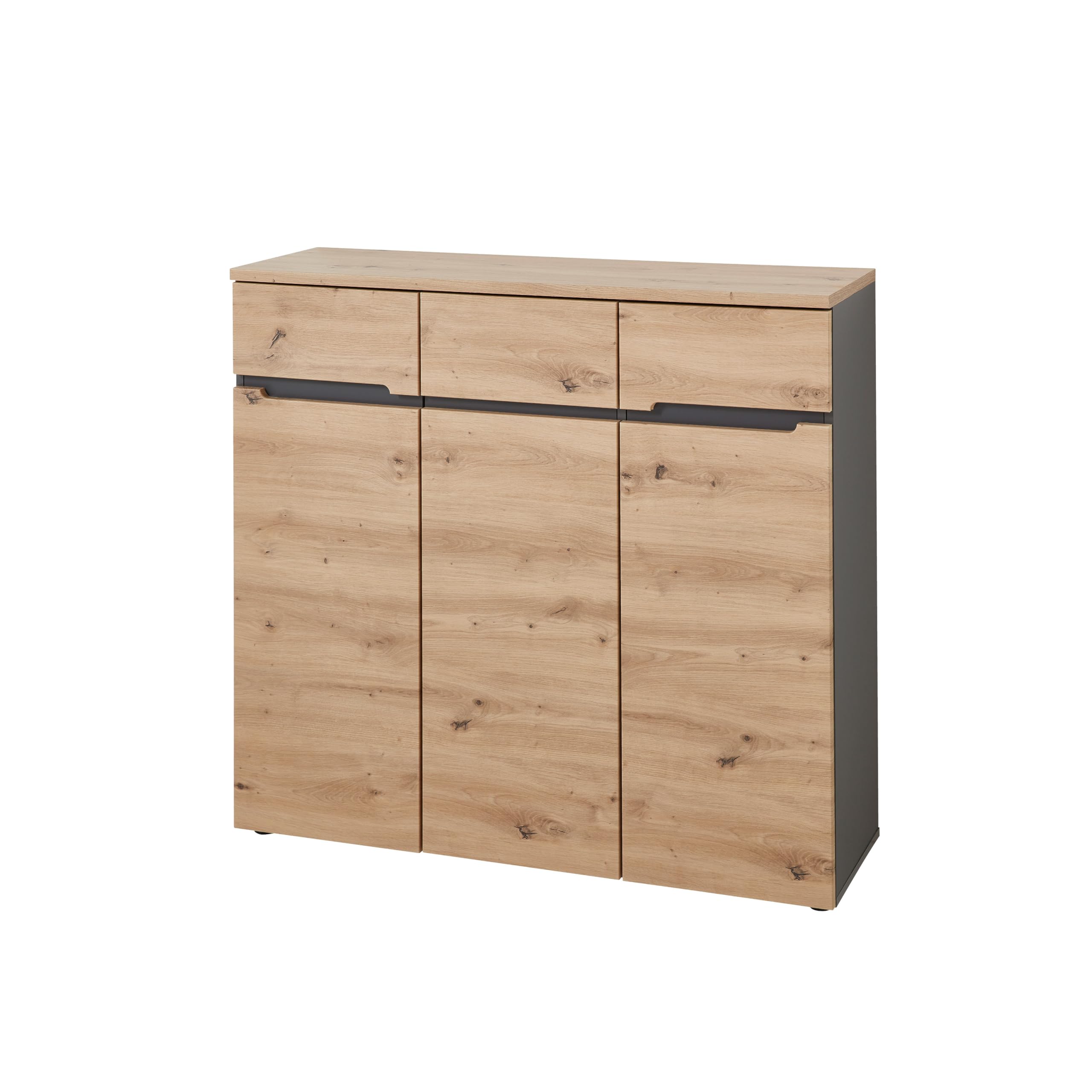 MEMPHIS Schuhschrank – Artisan Eiche Optik, Graphit (120 x 107 x 38 cm)