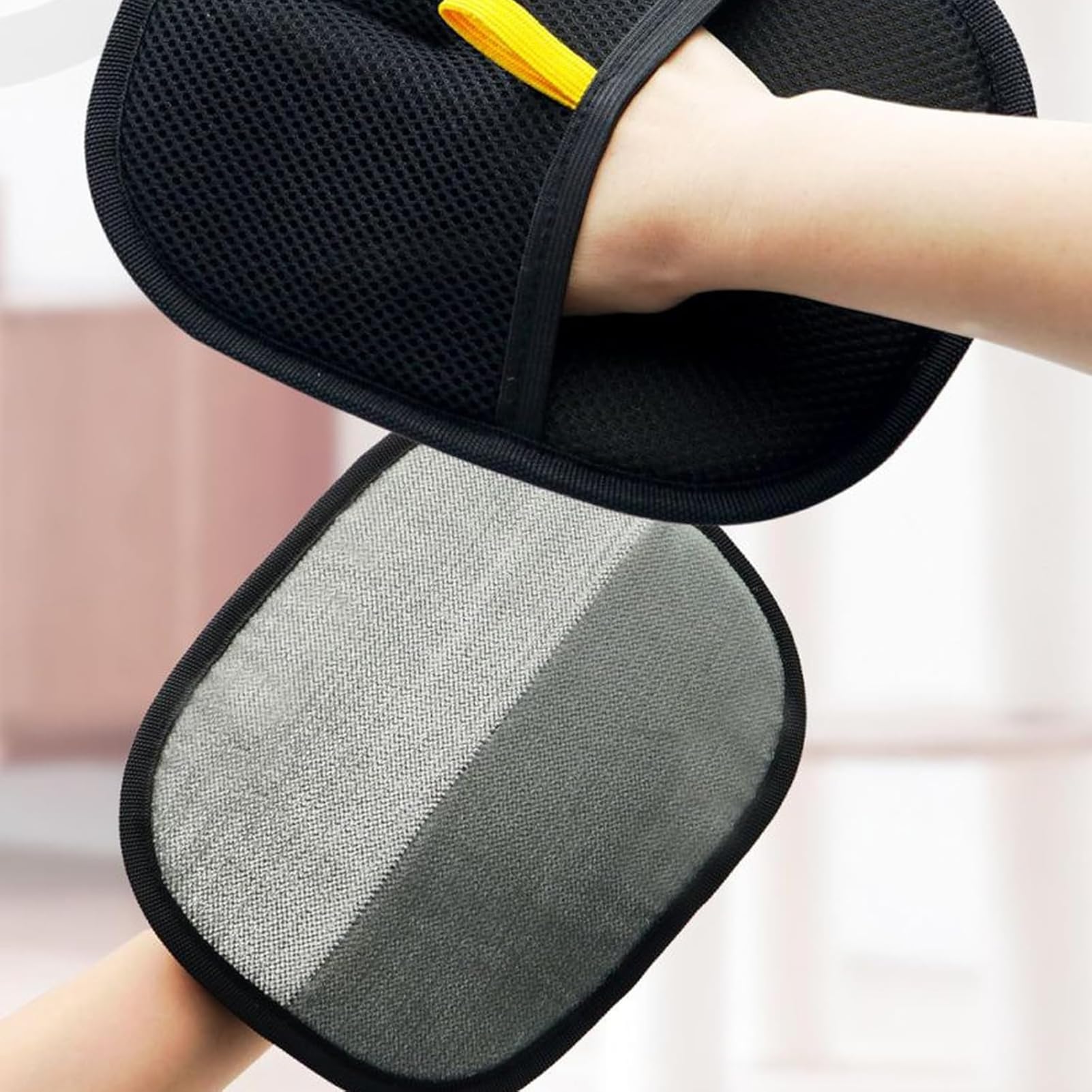 Pet Grooming Gloves | Double-Sided Detangling Gloves for Pet Cats | Pet Grooming Tool Pet Dematting Gloves for Furniture, Tablecloth, Sofa, Seat Cushion, Pet Hair