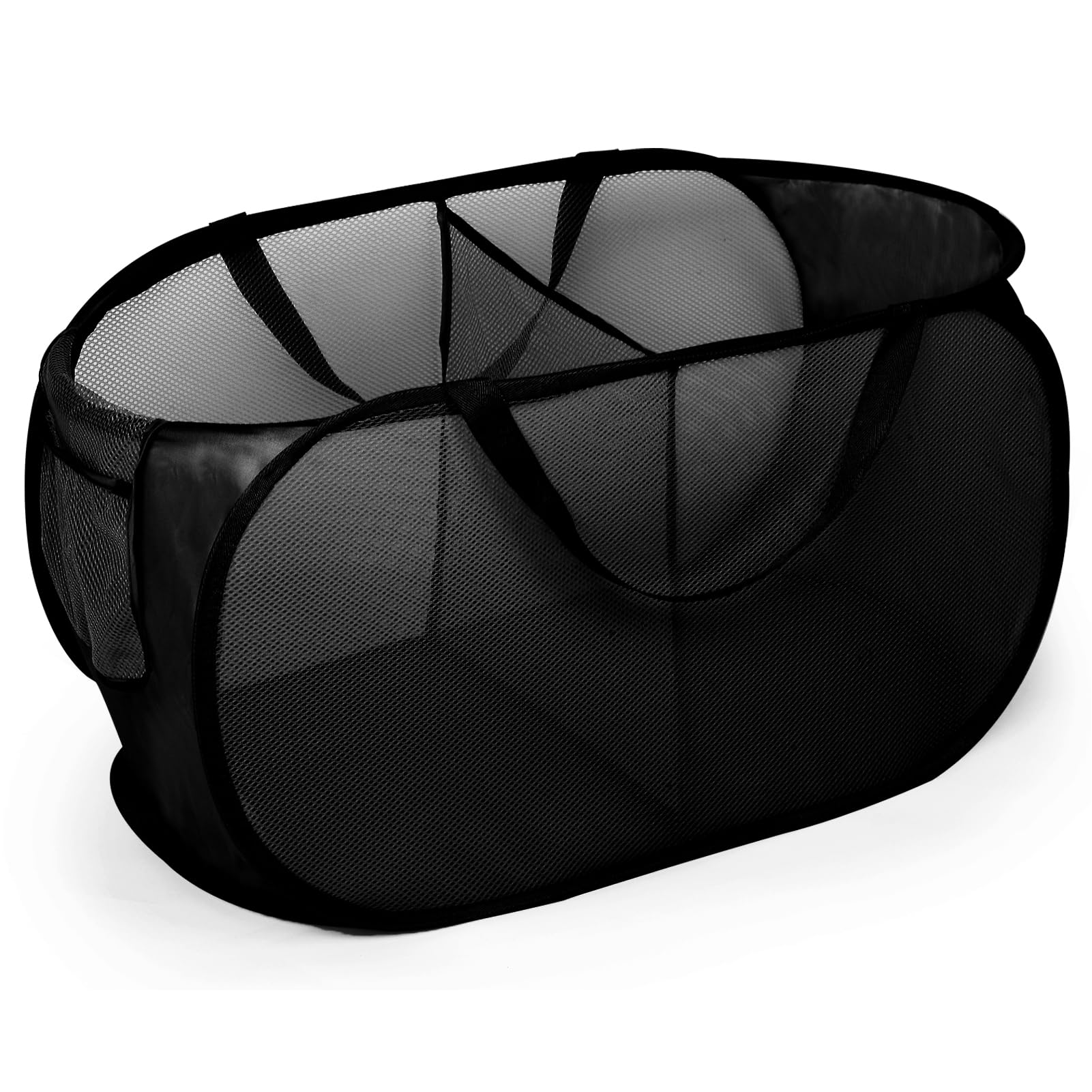 Diggoour Durable Collapsible Laundry Baskets, 2 Compartments Pop Up Laundry Hamper with Handy Pocket
