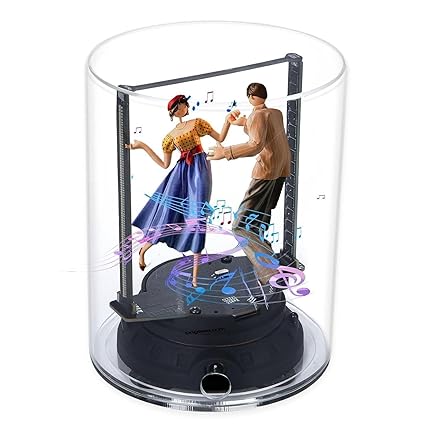 ZuZu 3D Hologram Fan, Projector Hologram Advertising Fan with 3.9 Inch Clear Cover and 160 LED, Built in 32GB Memory Card, for Business Store Signs Bar With One Year Warranty