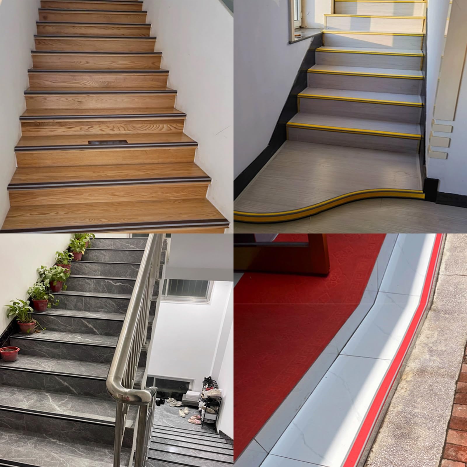 Antidérapant Nez De Marche Profilé, Profilé Protection Ignifuge Bord Marche D'escalier, Auto Adhésif Marche Bordure Bandes, De Plein Air étanche Nez