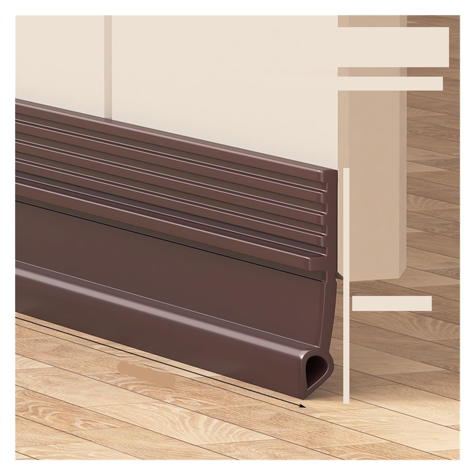 Door Bottom Seal Self-Adhesive Door Bottom Seal Strip, 1M TPE(S Brown 28mm)
