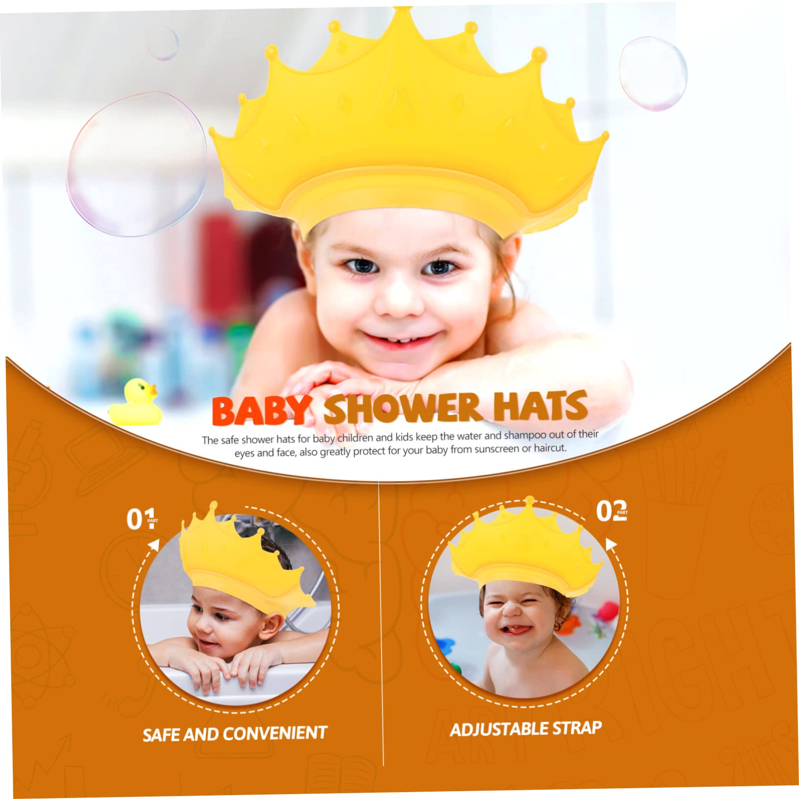 ibasenice 4piezas Gorro De Baño Para Sombrero Protector Para Lavado De Cabello Gorra Flexible Para Bebés y Pequeños