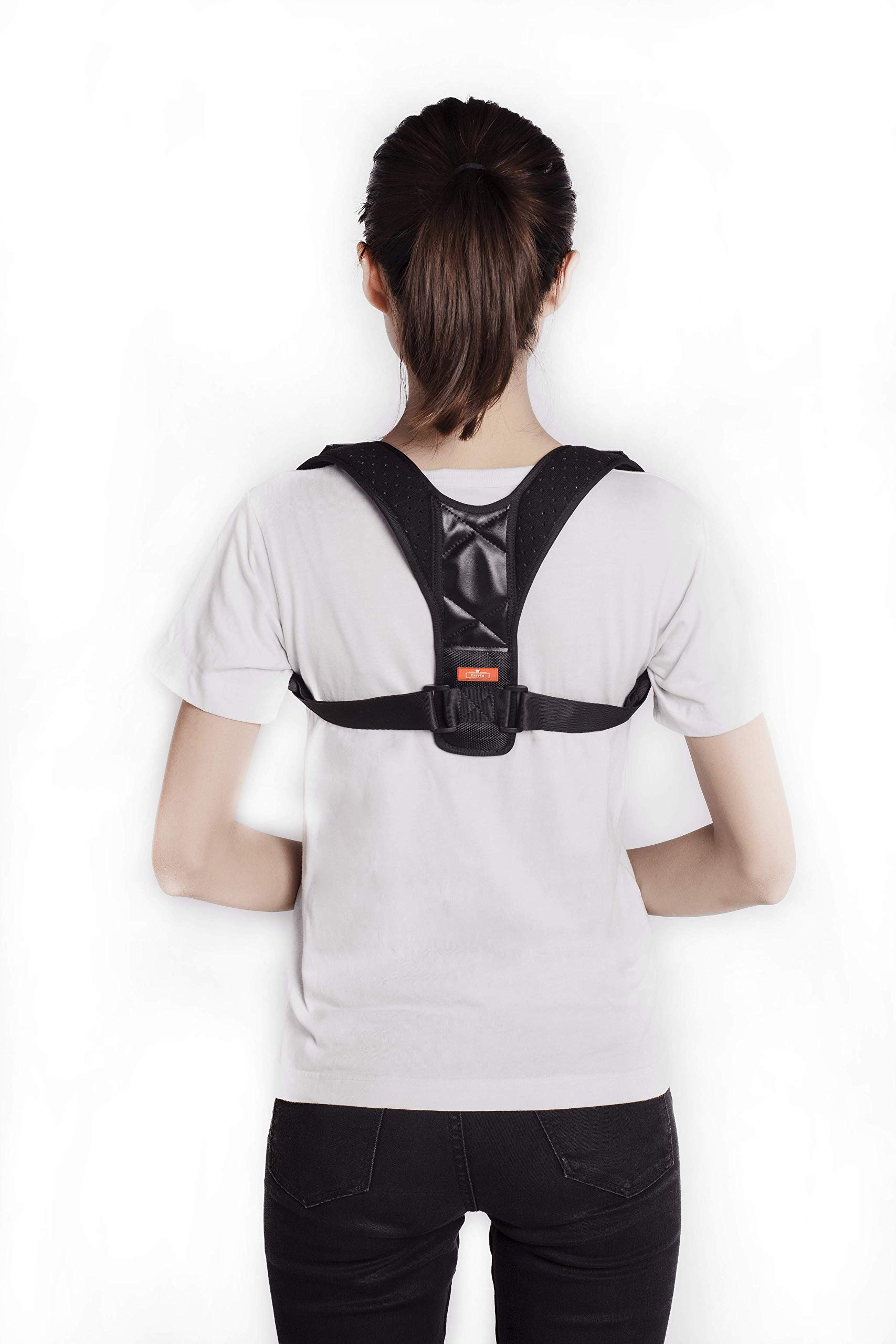 Adjustable Posture Corrector Spinal Support - Physical Therapy Posture Brace for Men or Women - Back, Shoulder, and Neck Pain Relief - Spinal Cord Posture Support Black.Size 28 to 38 inches Small