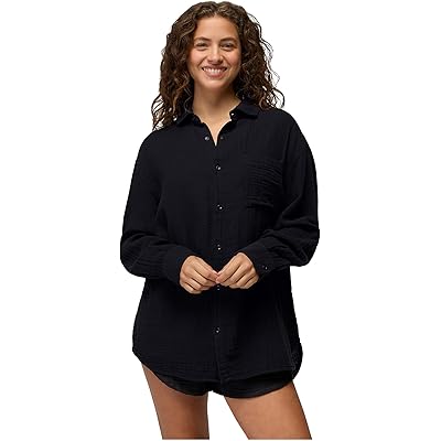 Prana Hideaways Button Down Top black