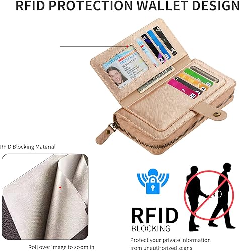 Miniatura 5 de Funda para iPhone 15 Plus compatible con iPhone 15 Plus para mujeres y hombres, funda de piel con cierre de pulseras, cartera de piel con cierre