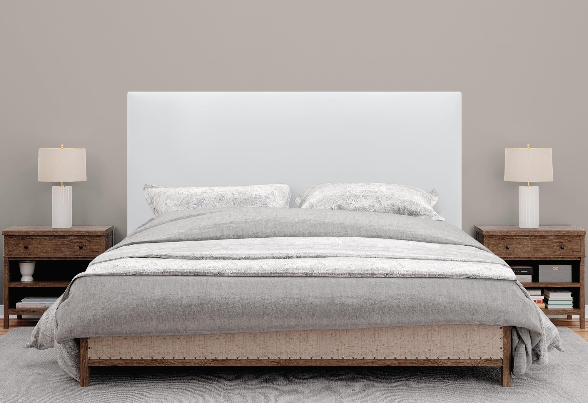 DHOME Testiera Imbottita Liscia in Similpelle Altezza 70CM Spessore 4cm e 8cm per Parete Acustica Testate Letto Pannello Fonoassorbente Camera da Letto (Similpelle Bianco, 160cm, Spessore 4cm)