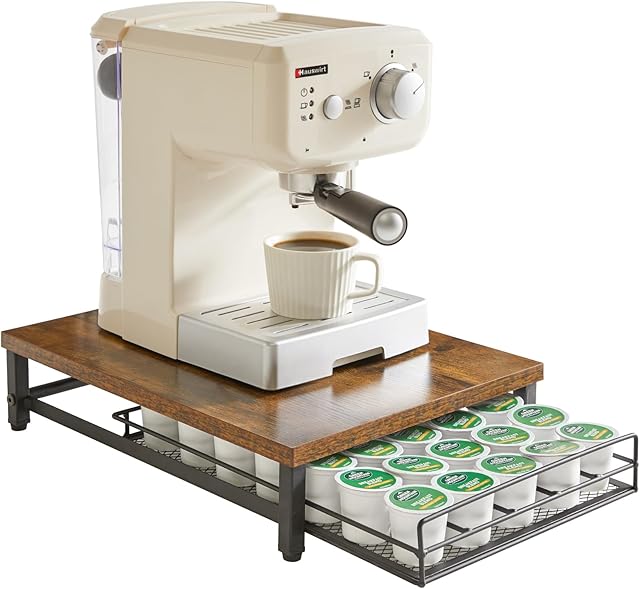 IBUYKE Coffee Pod Drawer Holder for K Cup, 35 Capacity Capsule Pods Storage Organizer, Compact Under Coffee Pot Storage Drawer, Slim Home Kitchen Counter Organizer TCJ001H