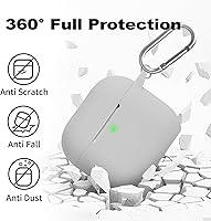 Vista 386 de Funda para AirPods Pro con kit de limpieza, funda de silicona suave para Apple AirPod Pro de 1ª/2ª generación, accesorios de funda AirPods Pro/Pro 2