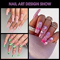 Vista 2 de Puntas de uñas cuadradas XXL, 120 puntas de uñas de gel postizas transparentes de cobertura completa