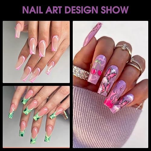 Miniatura 2 de Puntas de uñas cuadradas XXL, 120 puntas de uñas de gel postizas transparentes de cobertura completa