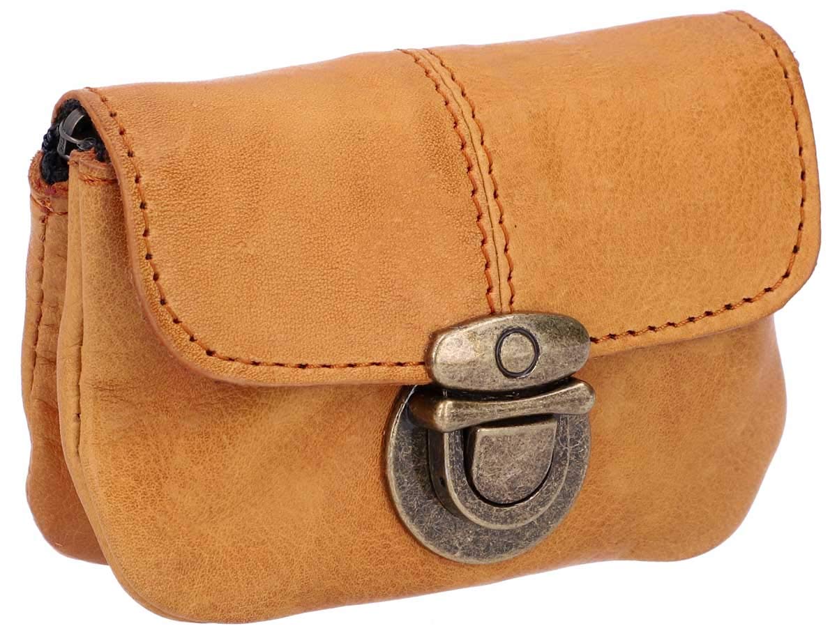 GustiEskil Leather Coin Purse Pouch, Brown