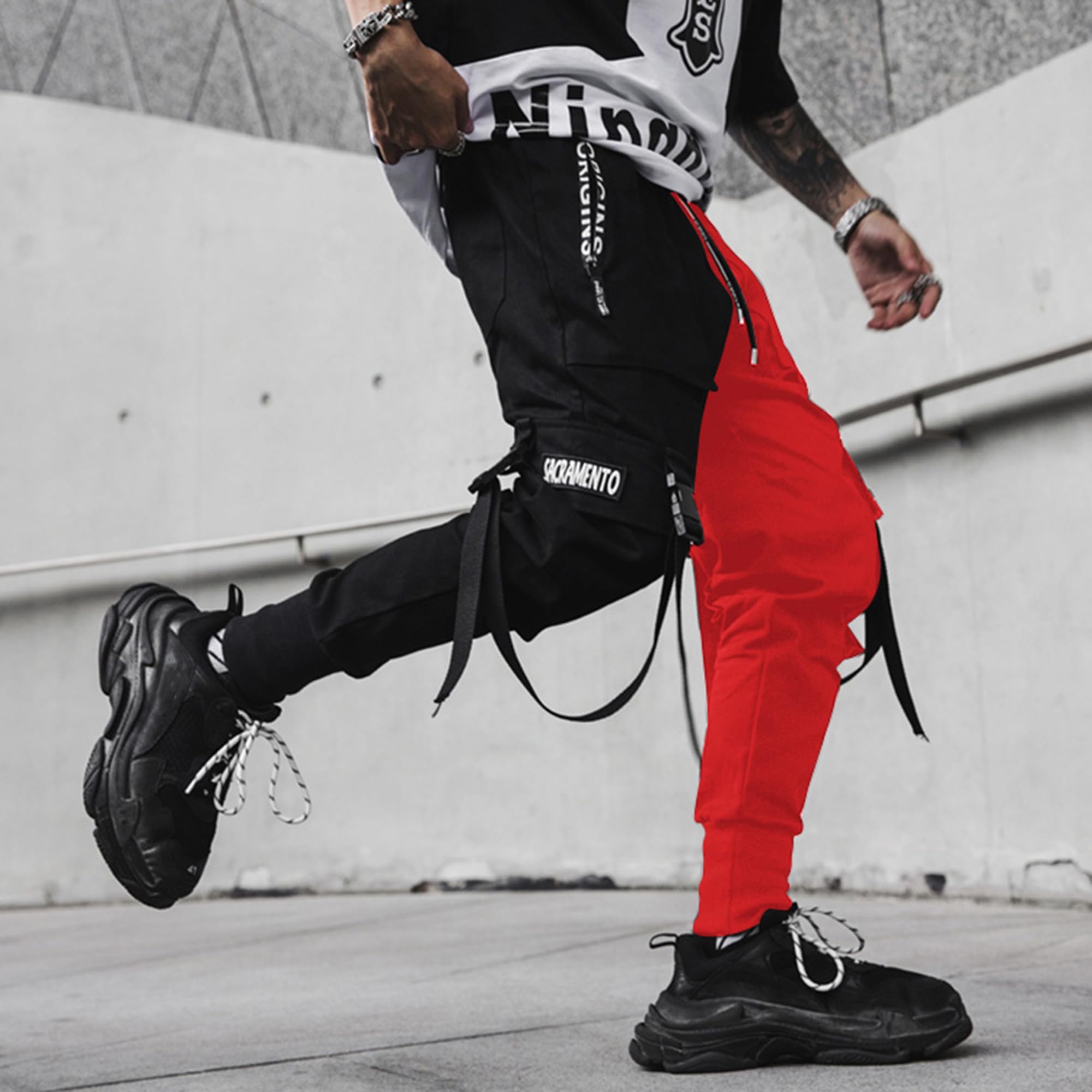 XYXIONGMAO Pantalones deportivos para hombre, estilo hip hop, estilo harén, ropa de calle, tácticos