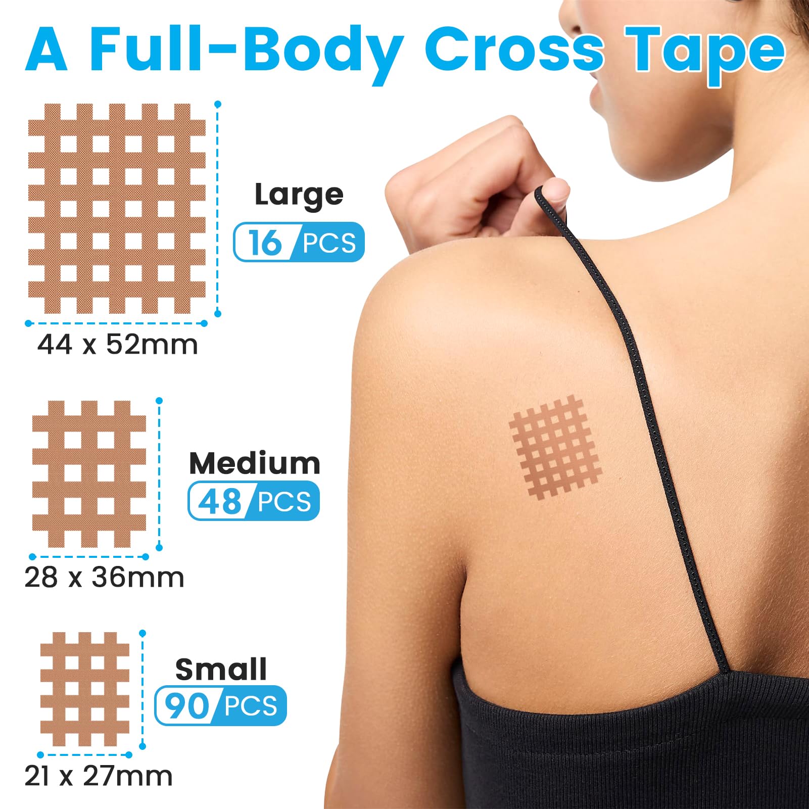 154pcs Cross Tape, mocna taśma samoprzylepna do łagodzenia bólu mięśni i stawów, wodoodporne plastry akupunkturowe do terapii punktów spustowych i uwalniania napięcia