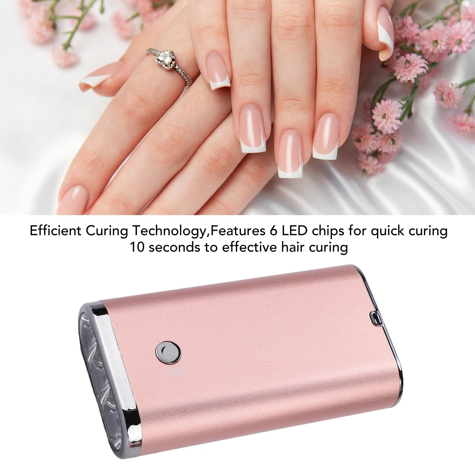 Buachois Lampada UV Unghie Ricaricabile Maneggevole, Lampada Estensione Capelli Rapida 395nm Modalità Doppia Tempi Secondi Continuo, Battery 2000mAh, Salone Domestico