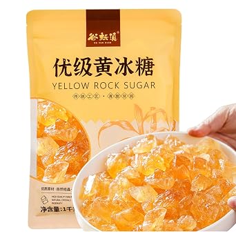 Yellow Rock Sugar 1000g 35.27 oz - 100% Natural , Clear Brown Crystal Rock Sugar, Lump Sugar Rock Candy, Made from Cane Sugar