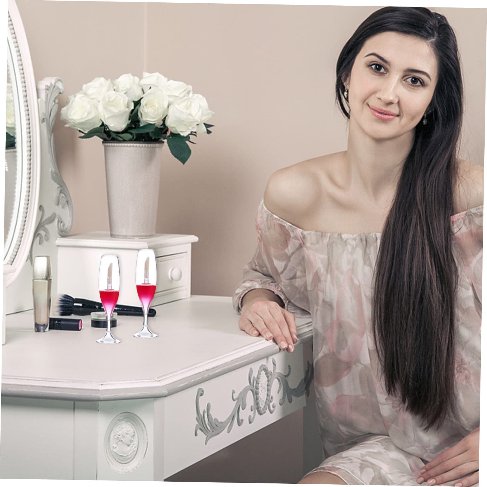 FRCOLOR 36stücke Wiederverwendbare Lip Gloss Röhrchen Im Weinglas-design Behälter Für Lippenpflege Und Kosmetik Für -proben Und