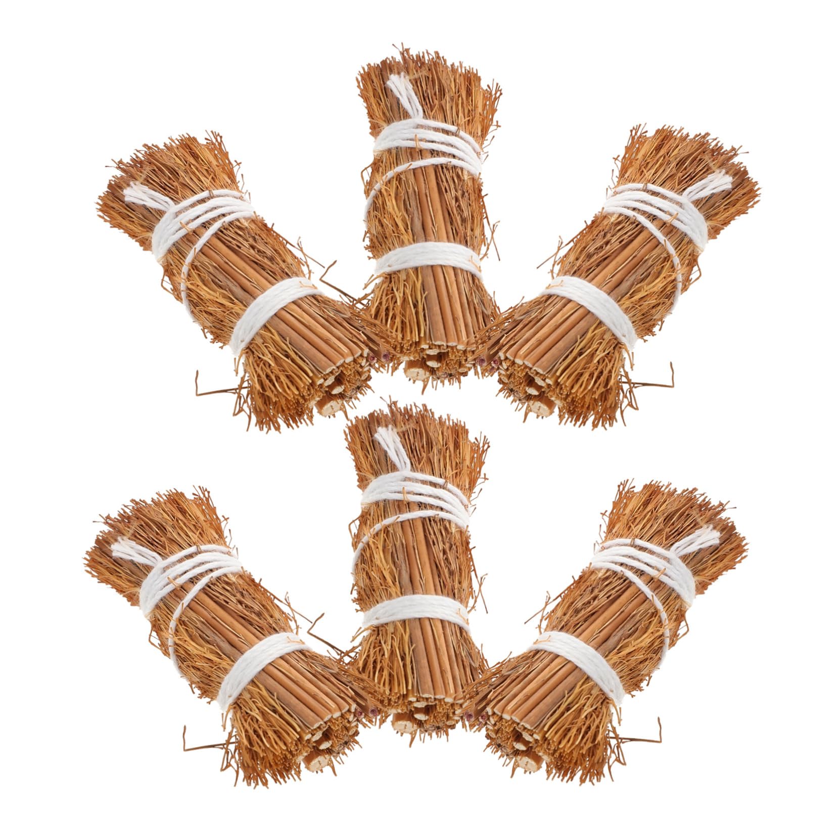 Supvox 6 Stück Handgefertigte Miniatur Heuballen Aus Grasmaterial Für Puppenhaus Dekoration DIY Sandtischdeko Fotografie Requisiten Spielzeug Heuballen