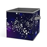 EOQIFJM Space Galaxy Constellation Zodiac Star Purple Blue Home Storage Folding Storage Box, Large Capacity Box