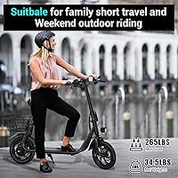 Vista 3 de SEHOMY Folding Electric Scooter with Seat for Adults, 15.5MPH, 20-Mile Range, 36V Battery, 12" Pneumatic Tire, Portable 450W Electric Scooters