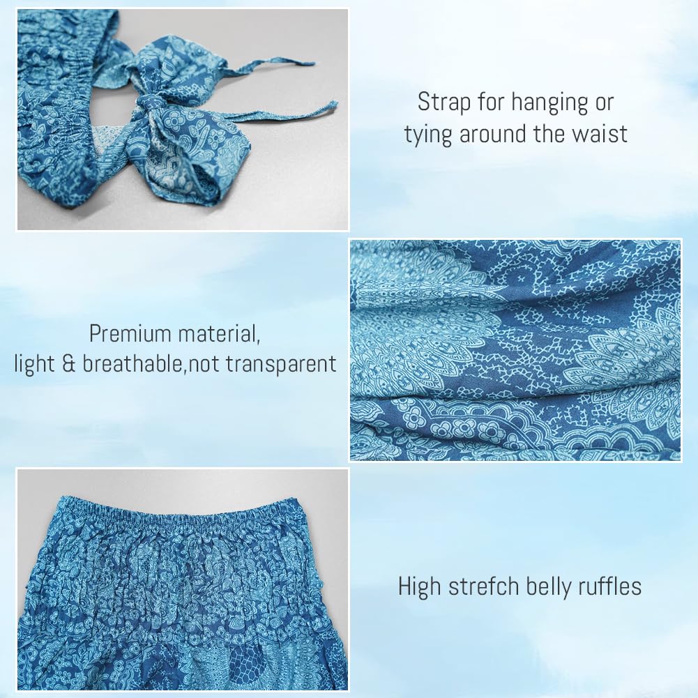 Gonna Lunga Elegante 2 in 1 da Donna, Abito Vintage con Scollo all'Americana, Gonne Estive Boho
