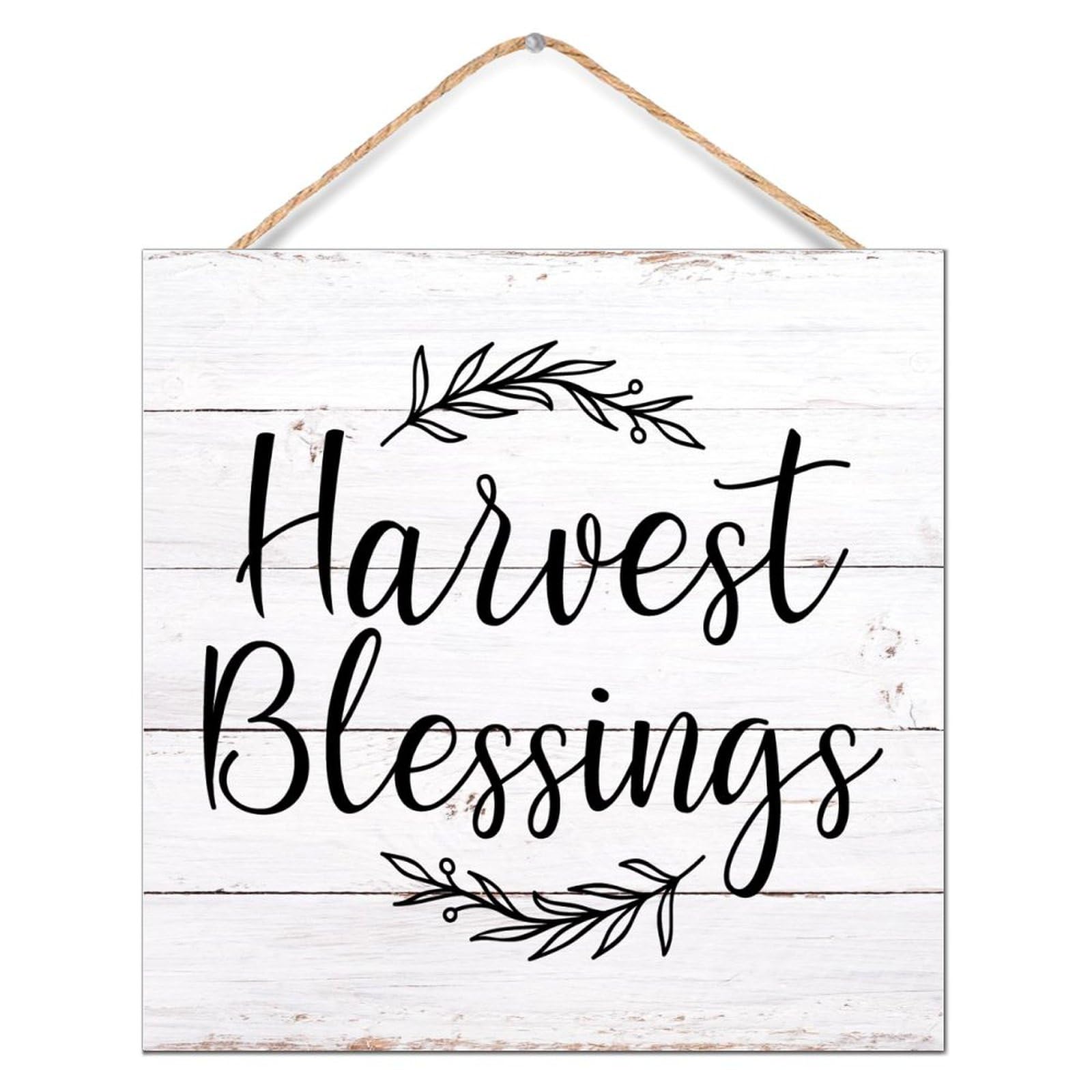 Panneau en bois Harvest Blessings décor mural rustique chalet 30cm
