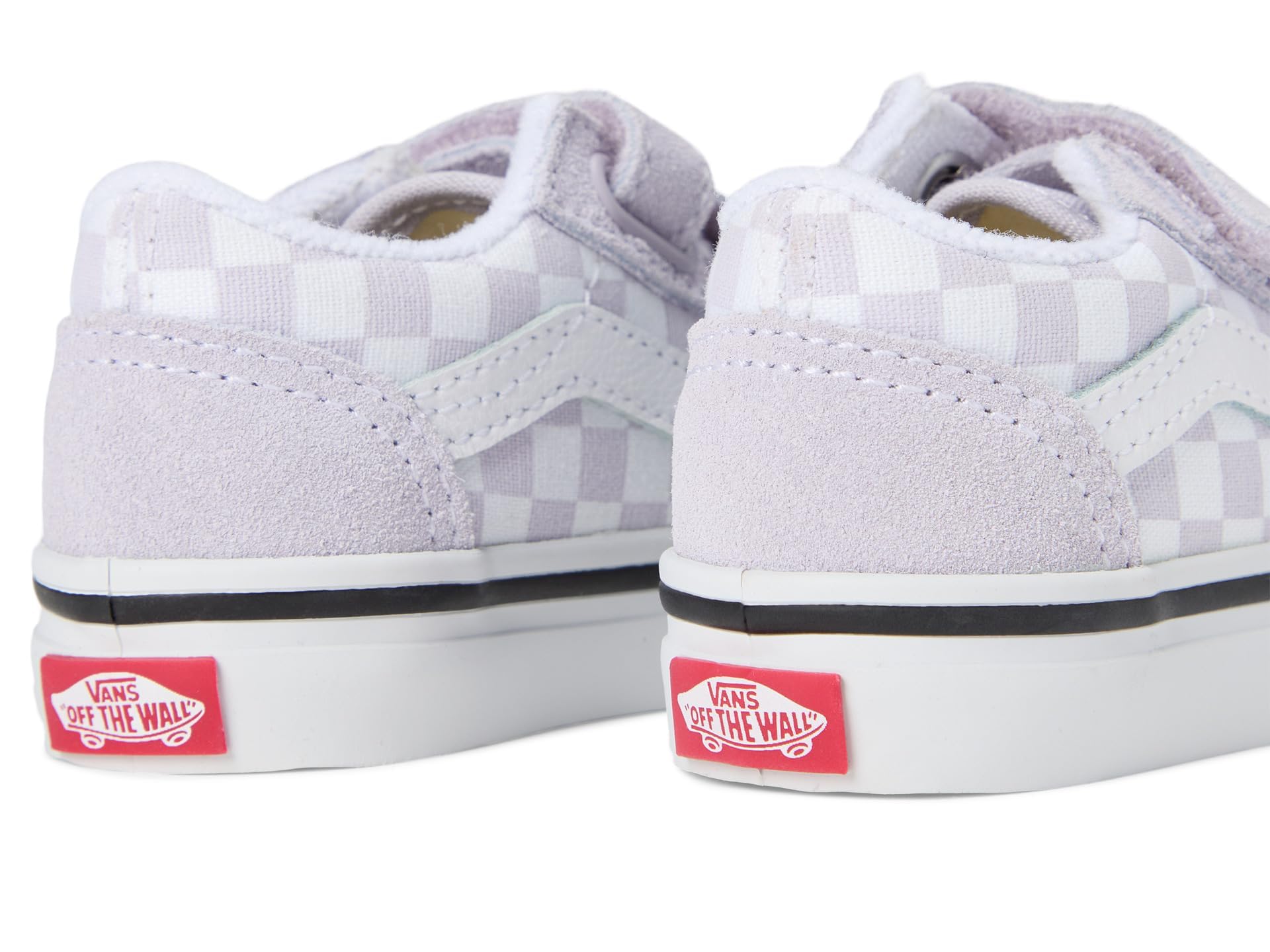 Vans Old Skool V Checkerboard lila Mädchenschuhe Sneaker mit Leopardenmuster Klettverschluss