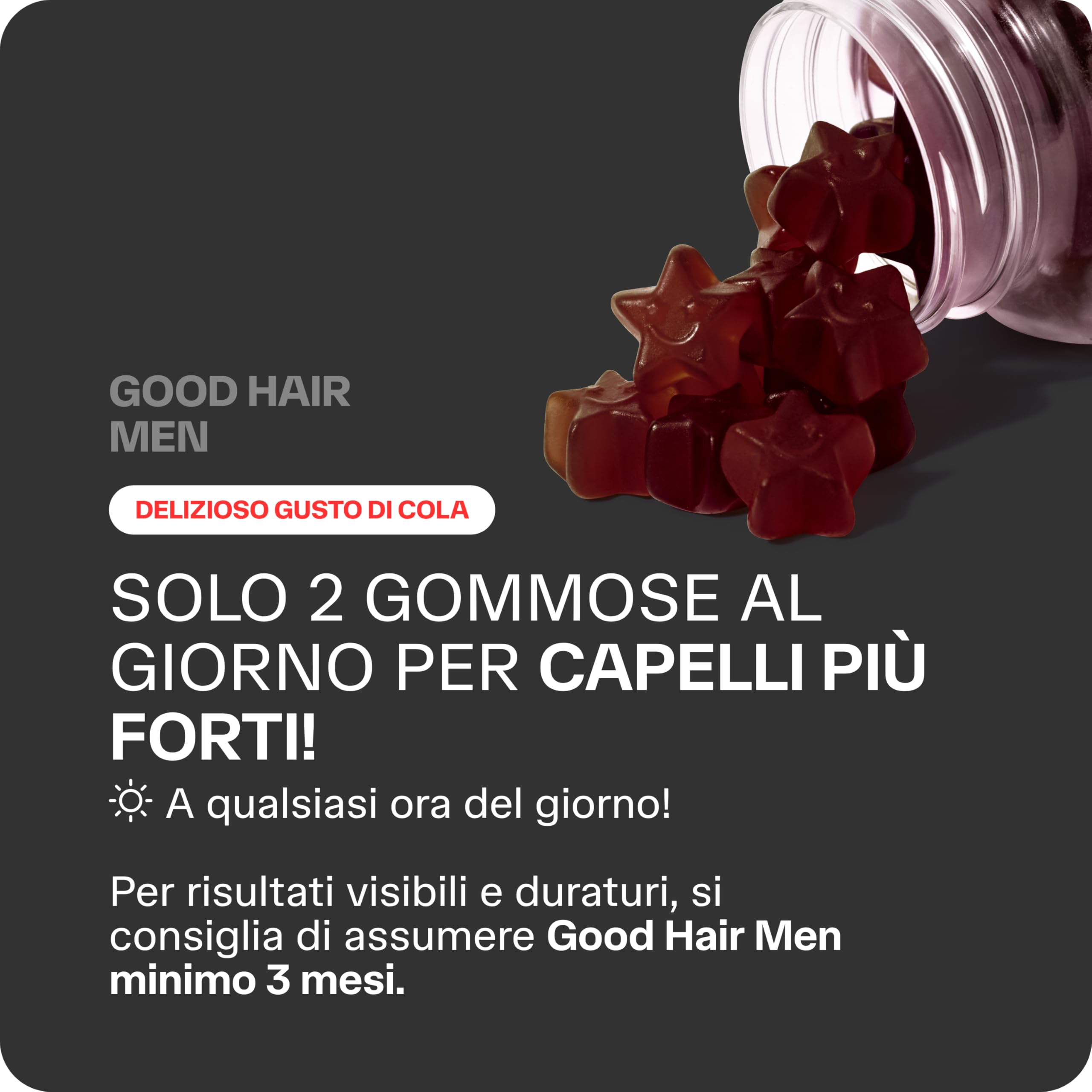 Lashilé Beauty - Integratore alimentare - Anti-caduta capelli e Rinforzo capillare - Crescita e Densità Good Hair Men - Made in France - Zinco Maca Capelvenere - Cura 3 Mesi 180 Gummies