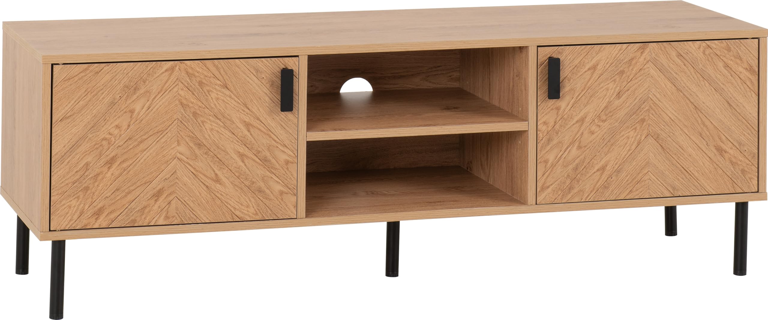 Seconique Leon 2 Door TV Unit in Medium Oak Effect โ image 1