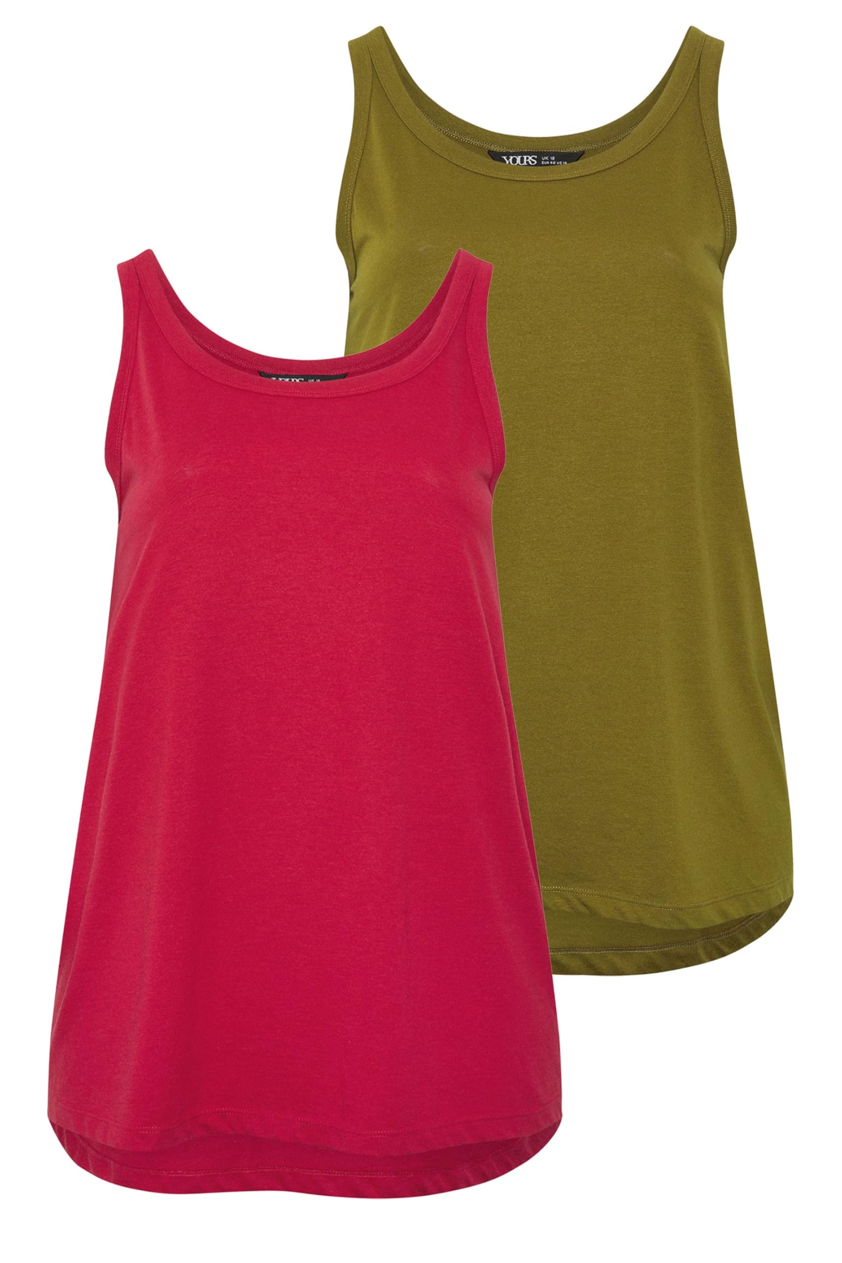 Yours Women's Multicolor 2 Pack Vest Tops | Size: 22-24