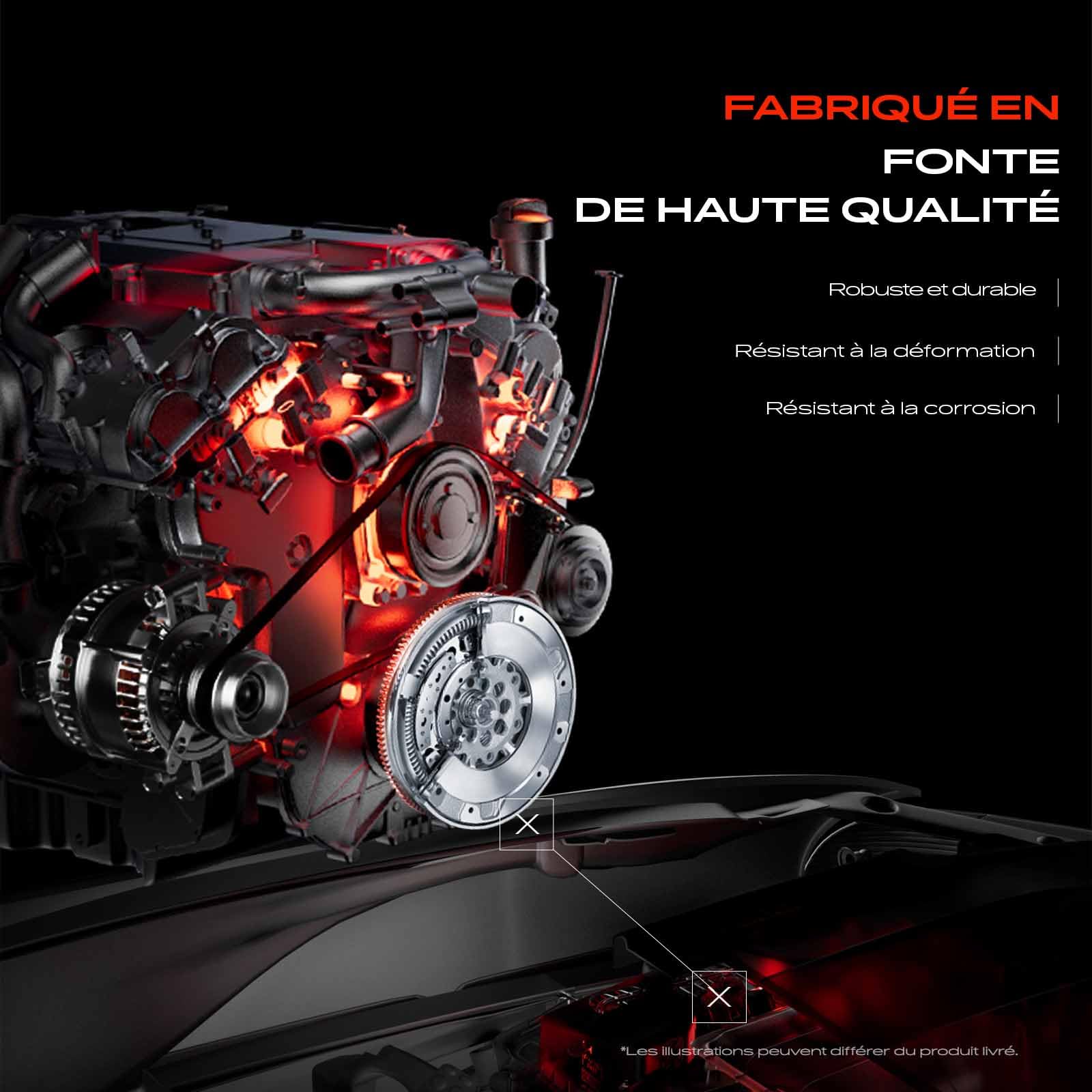Frankberg 1x Volant Bimasse Compatible avec A3 8P1 2.0L Diesel 2003-2012 Golf VI 5K1 2.0L Diesel 2008-2013 P.assat 362 2.0L Diesel 2010-2014 Remplacer# 04L105266AG
