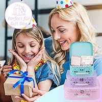 Vista 6 de Eazy2hD Paperboard Suitcases, Set of 3 Decorative Storage Boxes Gift Boxes With Lids for Photo Storage Home Decoration, Birthday, Weddings