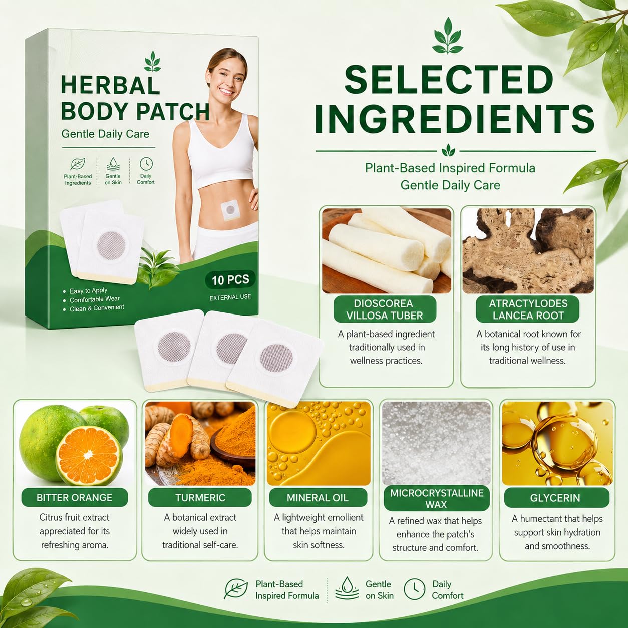 40 cerotti per la cura del corpo a base di erbe con ingredienti