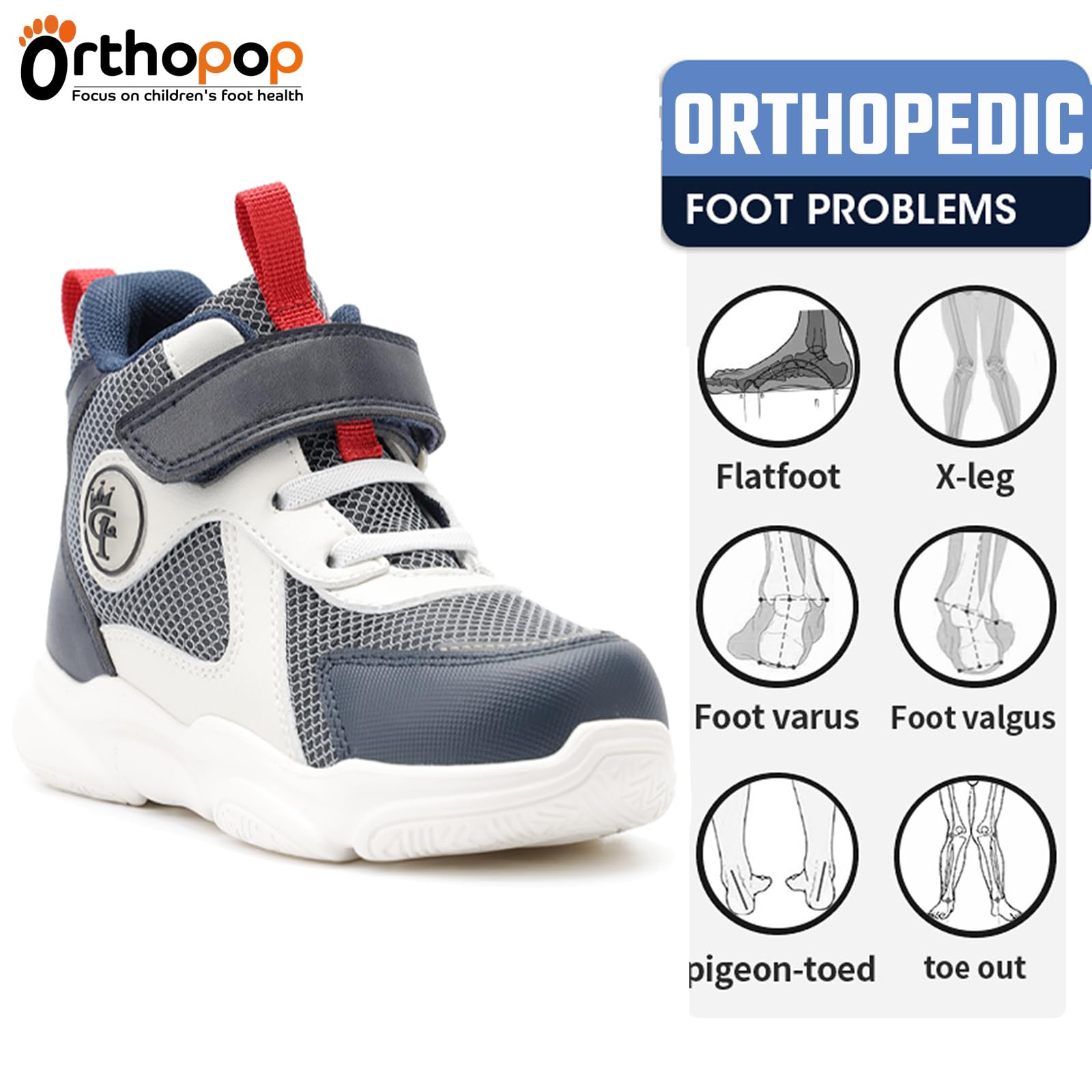 Zapatos ortopédicos para niños con Tobillo y Arco de Soporte AFO para niños y niñas pequeños