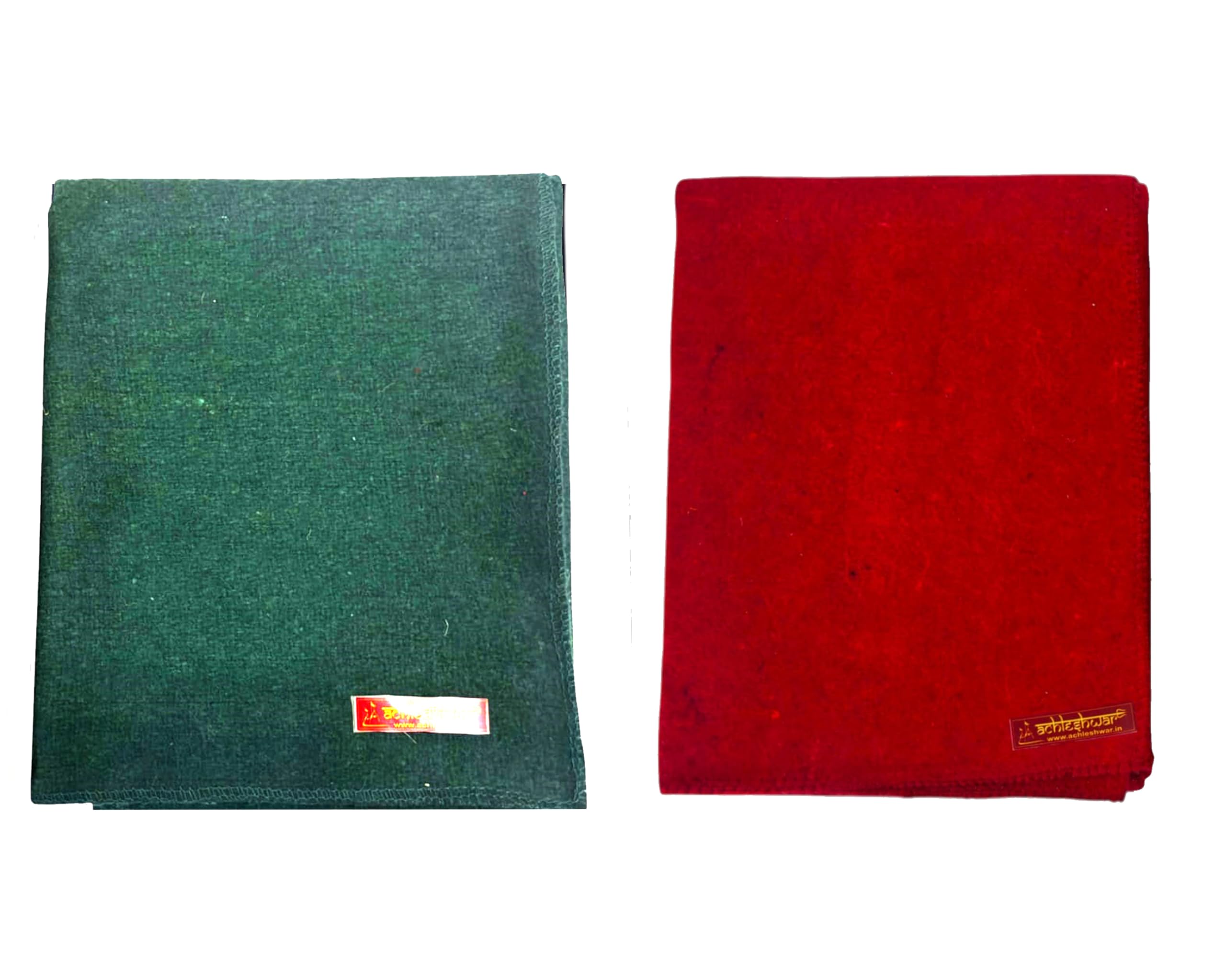 Achleshwar Combo of Premium Green and Red Woolen Aasan Completely Handcrafted Perfect Mat for Meditation & Prayers - Soft, Comfortable (Size 23 x 30 Inch)-image-39