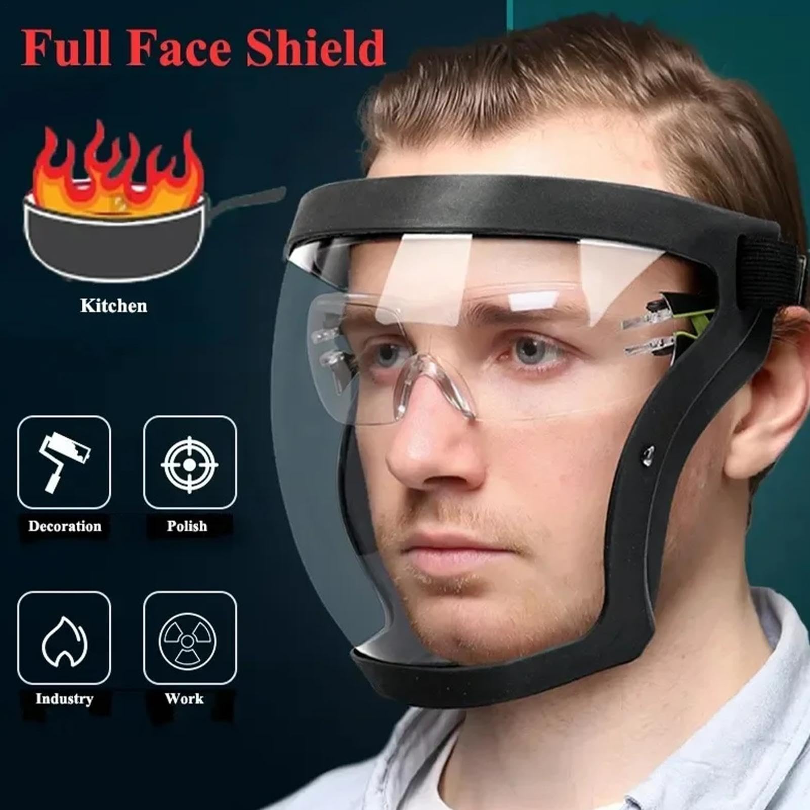 Masque De Protection Du Visage - Casque Anti-buée Haute Définition, Réutilisables Écrans Faciaux HD, Visière De Protection Du Visage Avec Joint En Silicone Pour Frapper L' Sur Le Lieu De Travail